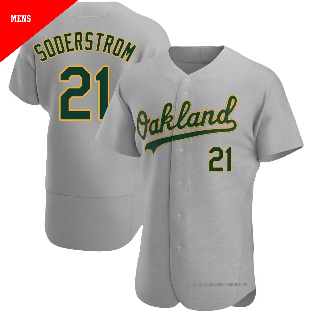 Men's ＃21 Tyler Soderstrom Oakland Athletics Gray Authentic Road Jersey