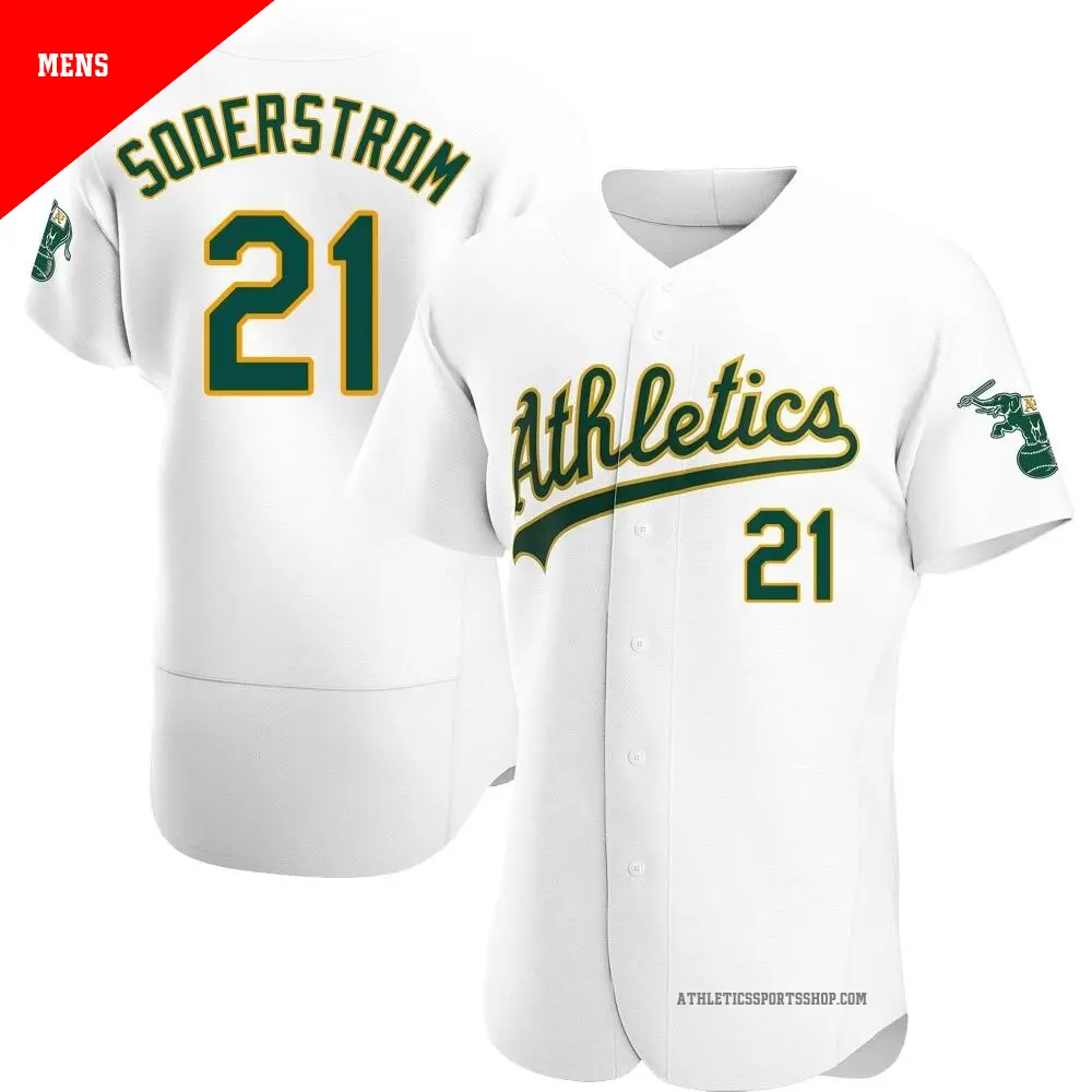 Men's ＃21 Tyler Soderstrom Oakland Athletics White Authentic Home Jersey