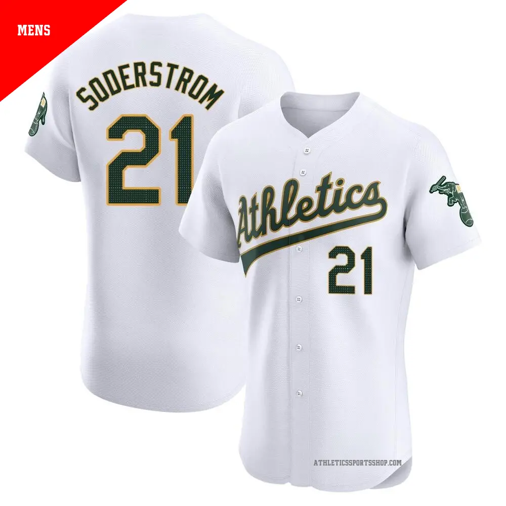 Men's ＃21 Tyler Soderstrom Oakland Athletics White Elite Home Jersey