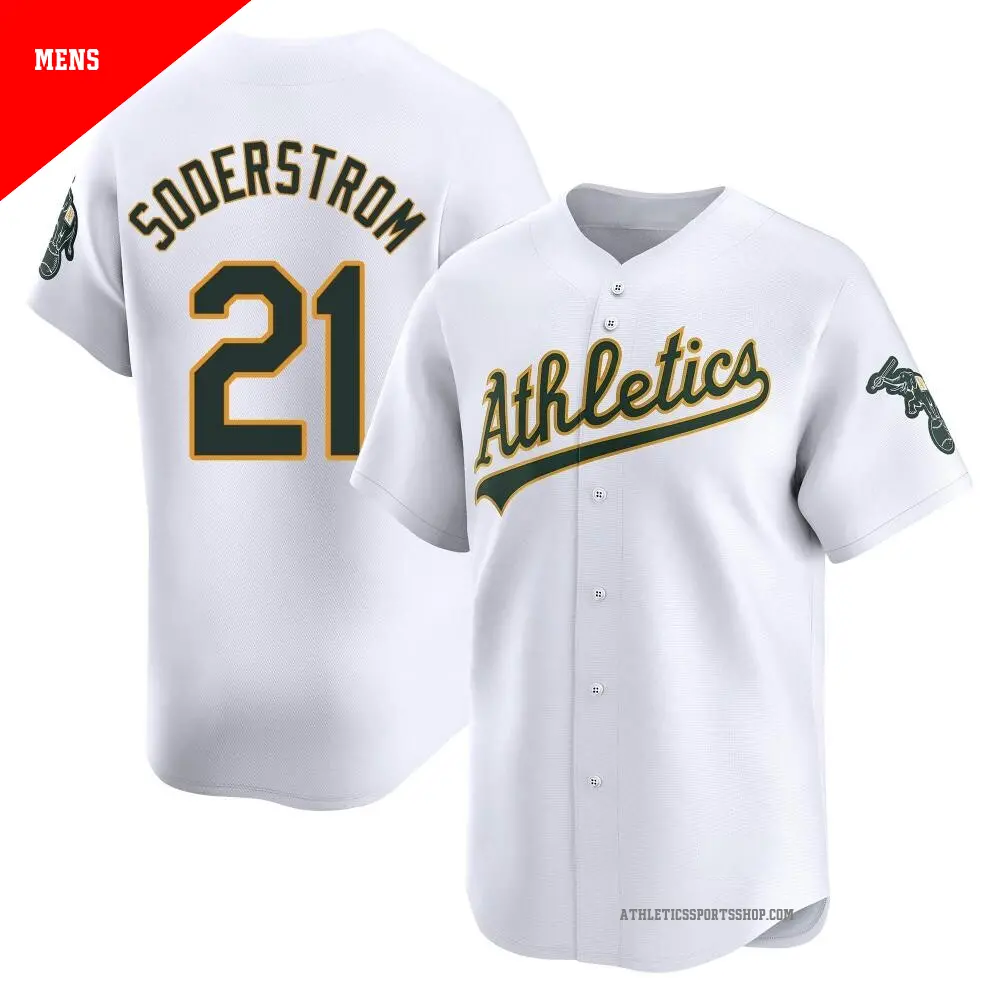 Men's ＃21 Tyler Soderstrom Oakland Athletics White Limited Home Jersey