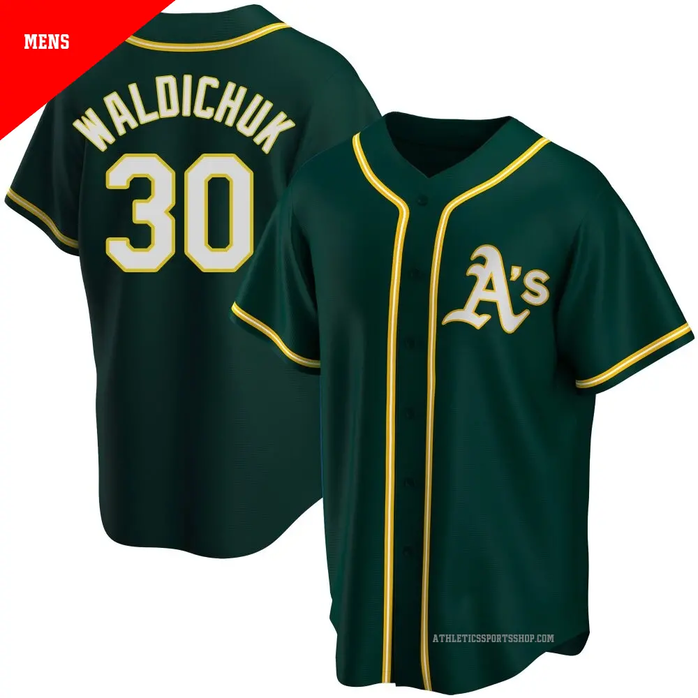 Men's ＃30 Ken Waldichuk Oakland Athletics Green Replica Alternate Jersey