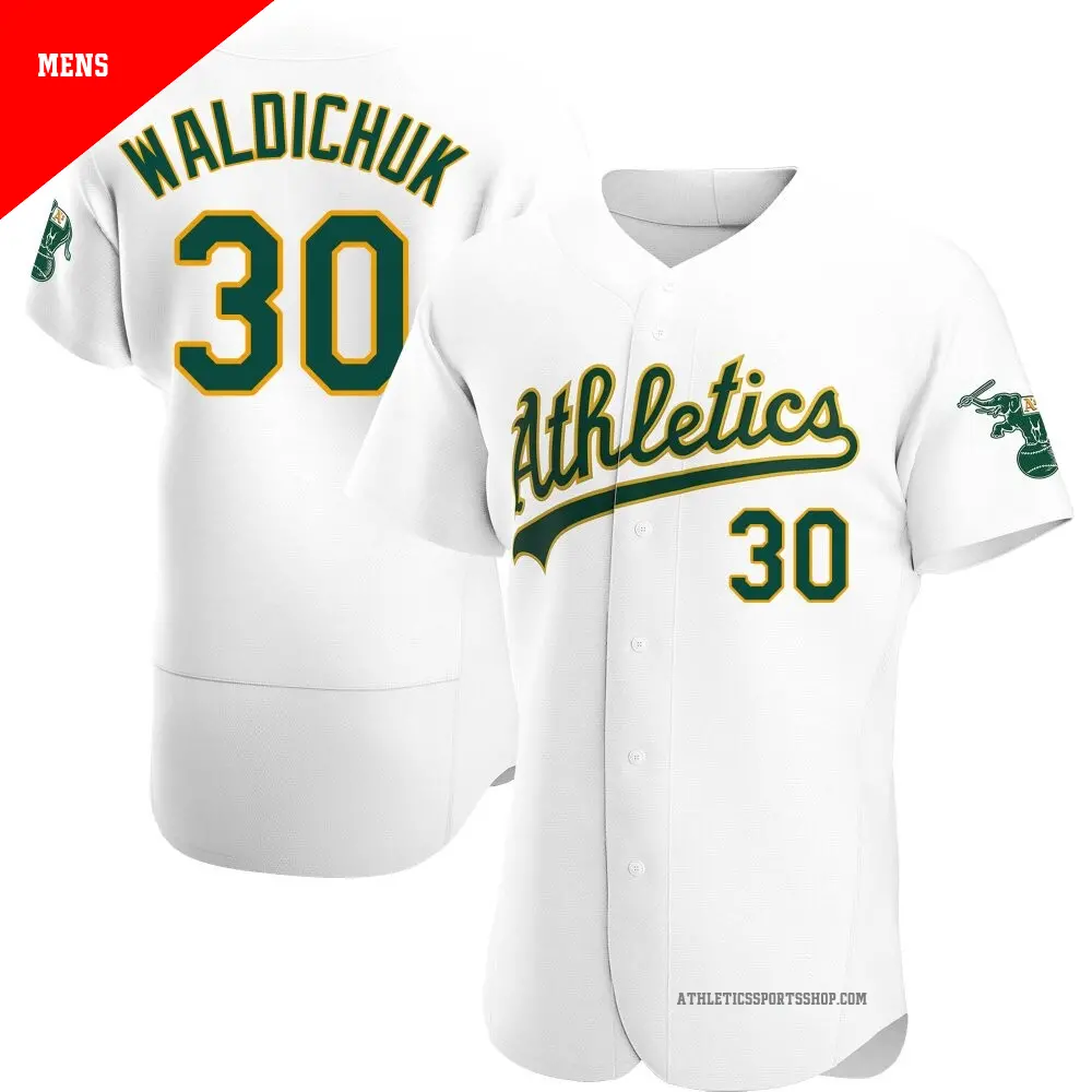 Men's ＃30 Ken Waldichuk Oakland Athletics White Authentic Home Jersey