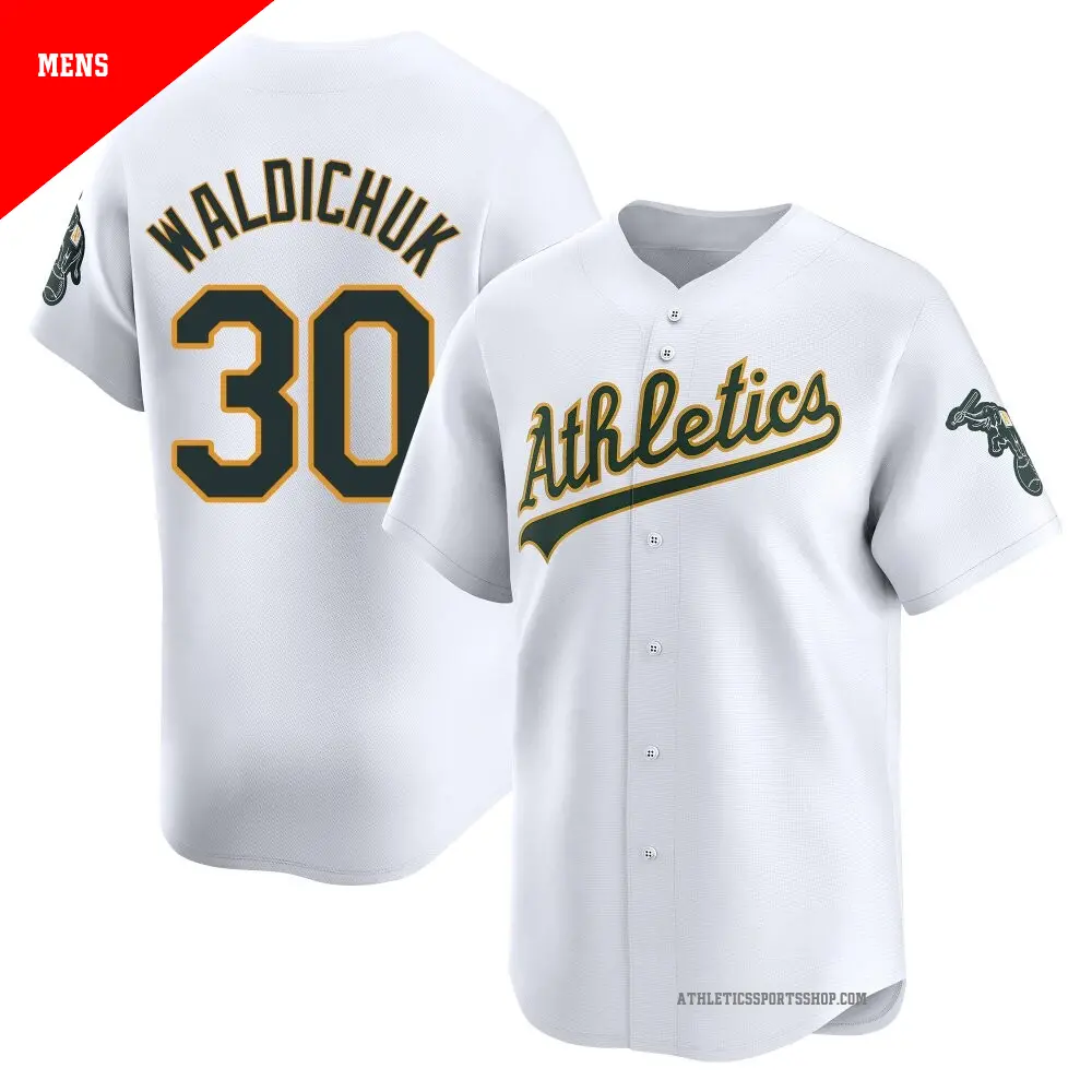 Men's ＃30 Ken Waldichuk Oakland Athletics White Limited Home Jersey