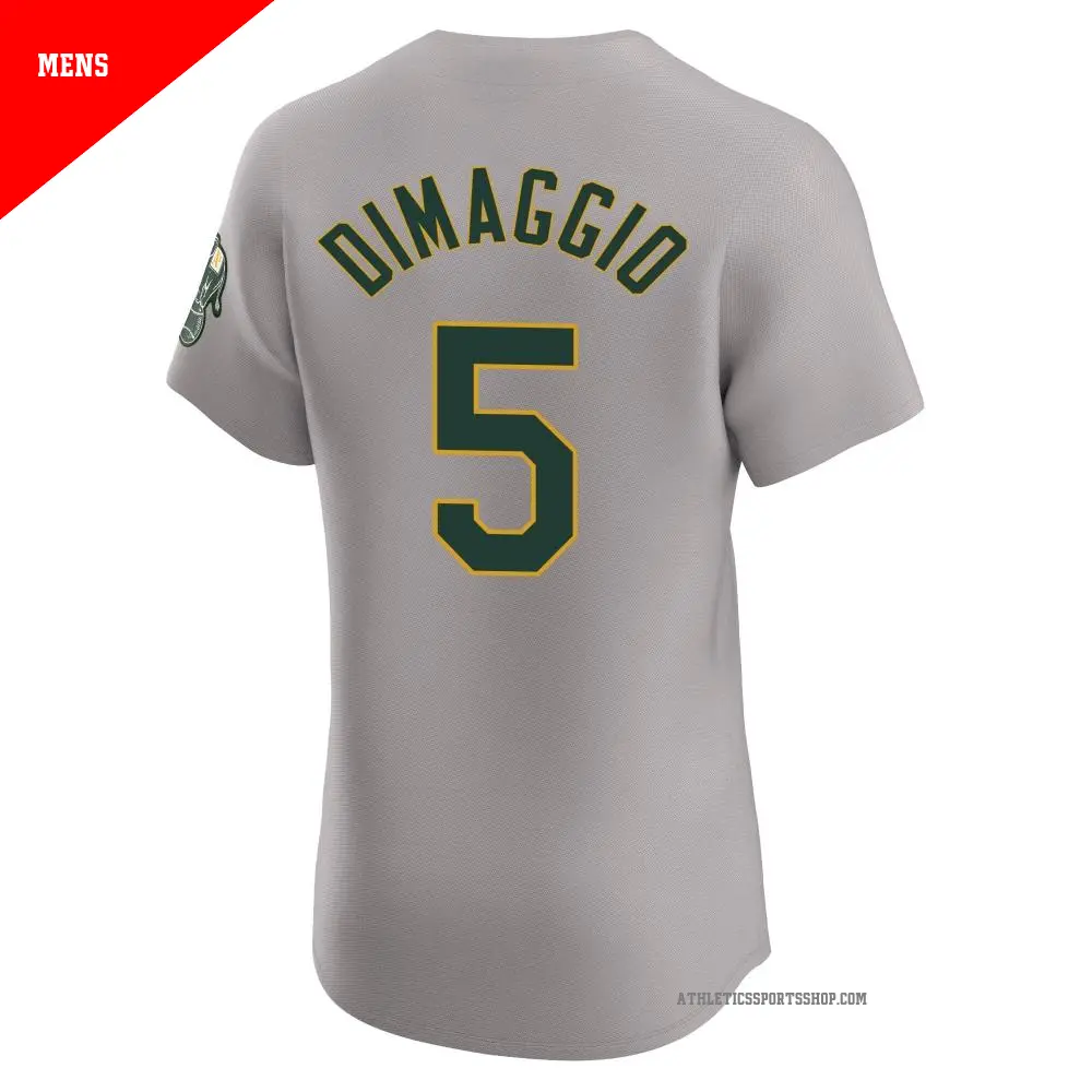 Men s 5 Joe Dimaggio Oakland Athletics Gray Elite Road Jersey