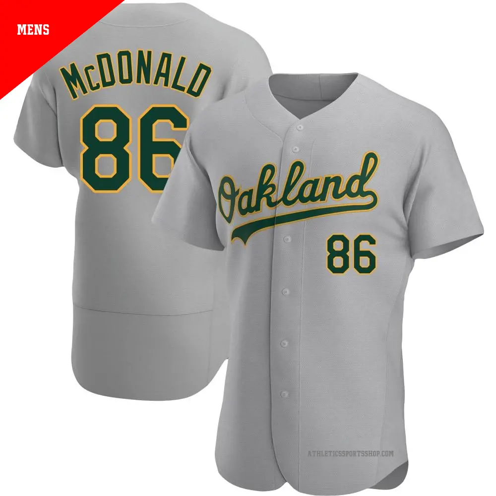 Men's ＃86 Mickey McDonald Oakland Athletics Gray Authentic Road Jersey