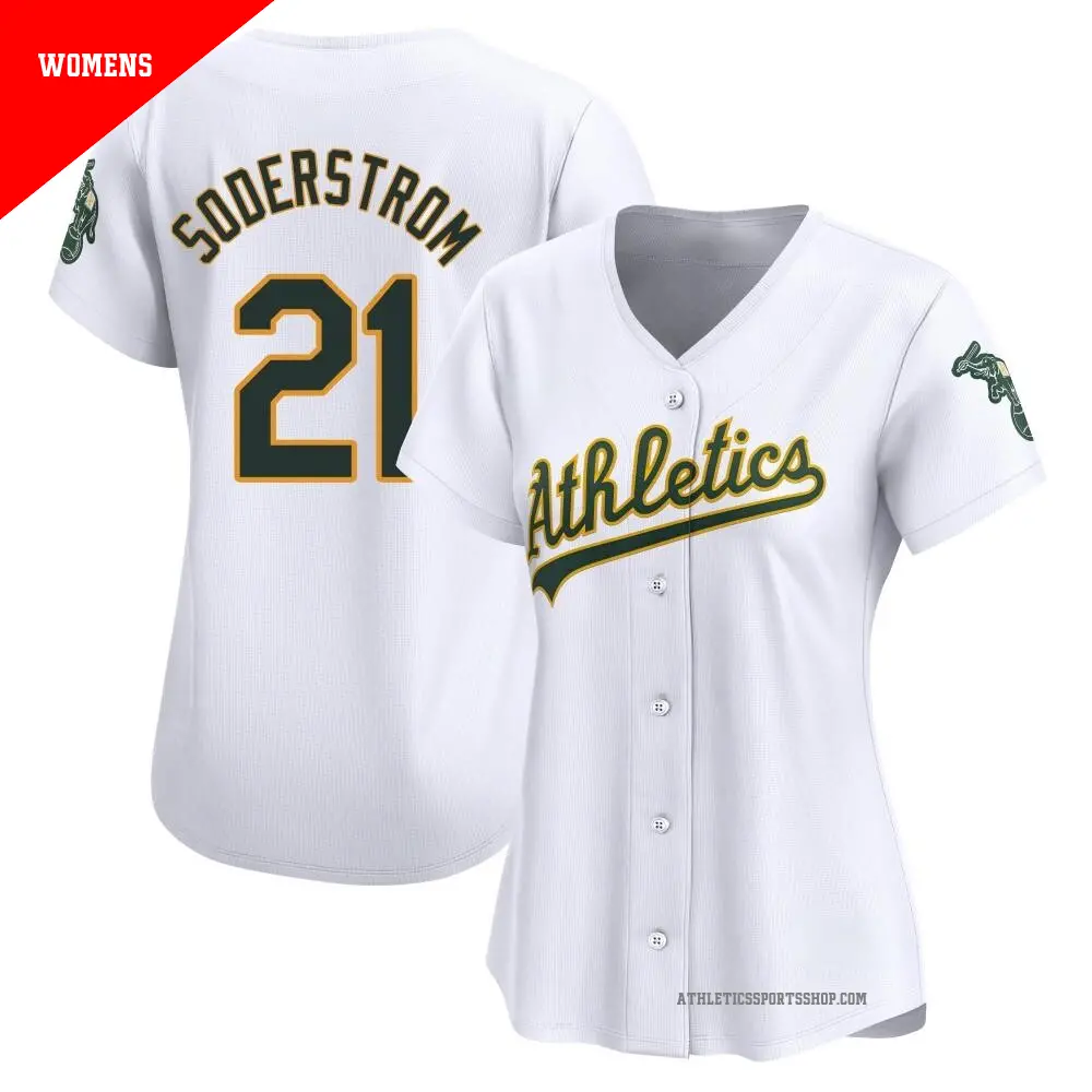 Women's ＃21 Tyler Soderstrom Oakland Athletics White Limited Home Jersey